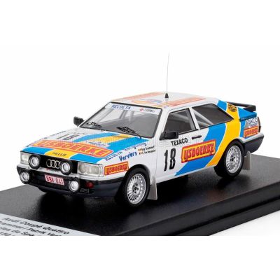 TROFEU AUDI QUATTRO COUPE (night version) N 18 BOUCLES DE SPA 1987 GUY GRAMMET - PATRIK VERHEYDEN - WHITE BLUE 1/43