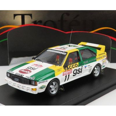 TROFEU AUDI QUATTRO N 11 RALLY 1000 PISTES 1983 J.PANCIATICI - A.TABET - WHITE GREEN YELLOW 1/43