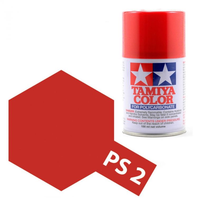 Tamiya Color PS-2 Red Polycarbonate Spray 100ml