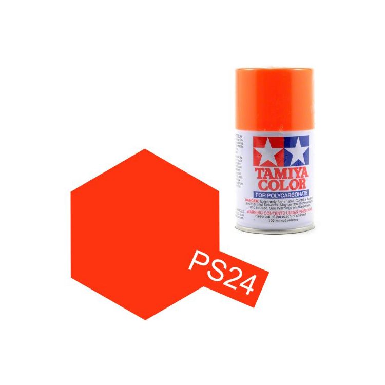 Tamiya Color PS-24 Flourescent Orange Polycarbonate Spray 100ml