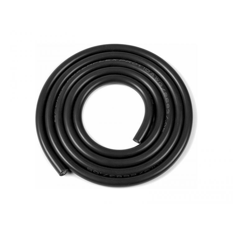 Kabel se silikonovou izolací Powerflex 10AWG černý (1m)