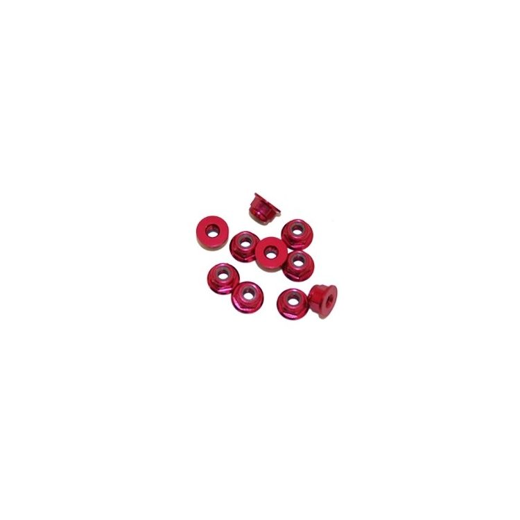 3 mm. alu samojistné matičky s osazením červené (10 ks.)