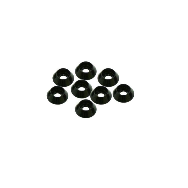 3 mm. alu kuželové podložky černé (8 ks.)