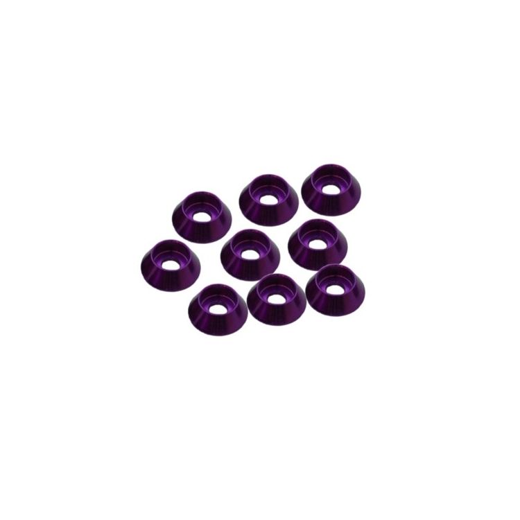 3 mm. alu kuželové podložky fialové (8 ks.)