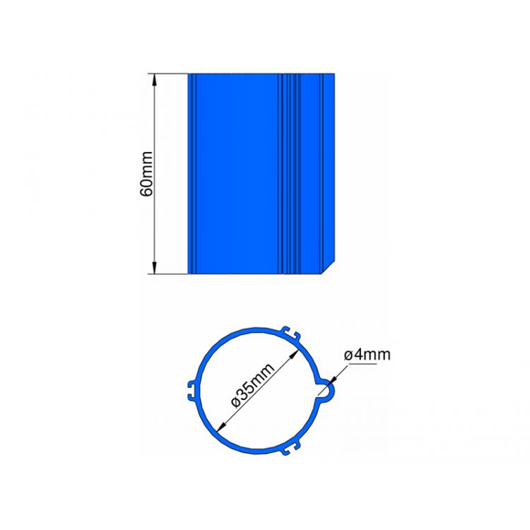 Klima Základna 35mm pro 3-stabilizátory modrá