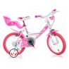 Dětské kolo DINO Bikes - 16" bílé se sedačkou pro panenku a košíkem, kolo pro malé cyklisty. Kvalitní, vzduchem plněné pneumatiky s drátovým výpletem ráfků a volnoběžným převodem. Přední a zadní čelisťová brzda.