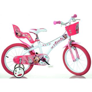 DINO Bikes - Dětské kolo 14" Minnie se sedačkou pro panenku a košíkem