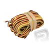 Plochý třížilový kabel tenký v barvách Hitec (černá/červená/žlutá) s PVC izolací, průřez vodičů 0,25 mm2. Vysoce ohebný, max. 48 V, 5A. Originální kabel používaný na servech Hitec.
