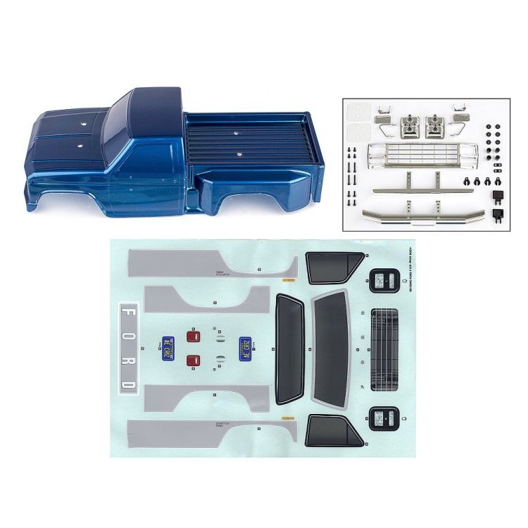 CR12 modrá lexanová karoserie včetně nálepek a příslušenství