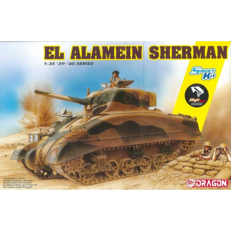 Model Kit tank 6617 - El Alamein Sherman (w/Magic Tracks) (SMART KIT) (1:35)