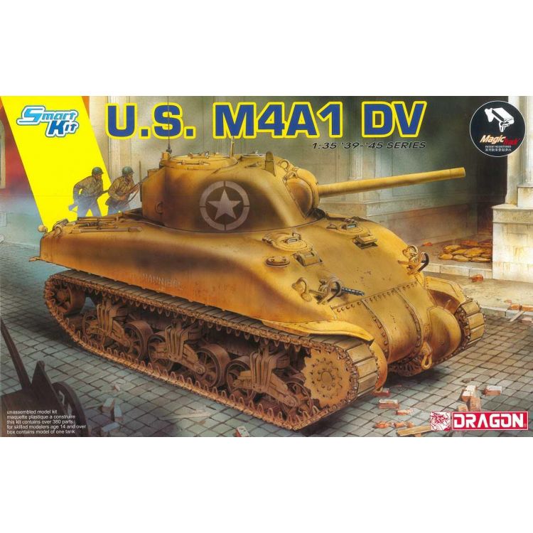 Model Kit tank 6618 - U.S. M4A1 DV (with Magic Tracks) (SMART KIT) (1:35)