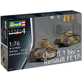 Plastic ModelKit military 03278 - Char B.1 bis & Renault FT.17 (1:76)