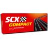 SCX Compact - Sada rozšíření trati. Traťové díly pro rozšíření analogové autodráhy SCX Compact. Balení obsahuje 4 x zatáčka STD 90º, 2x rovinka 342mm, 2 x rovinka 228mm.