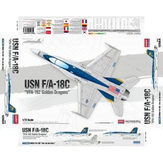 Model Kit letadlo 12564 - USN F/A-18C "VFA-192 Golden Dragons" (1:72)