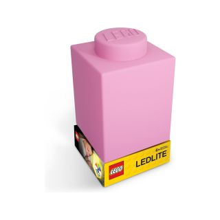 LEGO noční lampička Silikonová kostka růžová