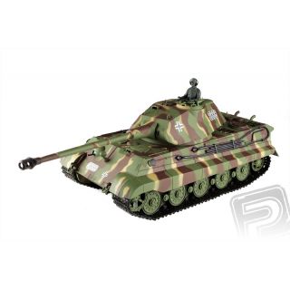 RC tank 1:16 German King Tiger (věž Porsche) kouř. a zvuk. efekty