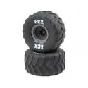 ECX Koleso s pneu, šedý disk (2): Axe MT