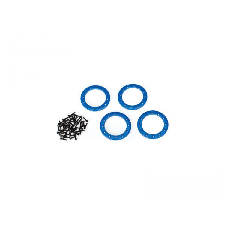 Traxxas hliníkový Beadlock kroužek 1.9" modrý (4)