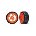 Traxxas kolo 1.9", disk split-spoke oranžový, pneu Drift (2) (přední)