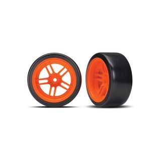 Traxxas kolo 1.9", disk split-spoke oranžový, pneu Drift (2) (zadní)