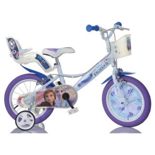 DINO Bikes - Dětské kolo 16" Frozen 2 se sedačkou pro panenku a košíkem