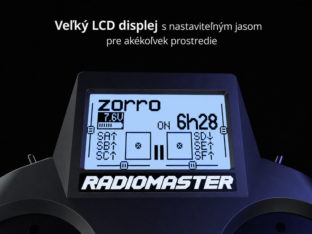 RadioMaster Zorro spodná strana a uchytenie