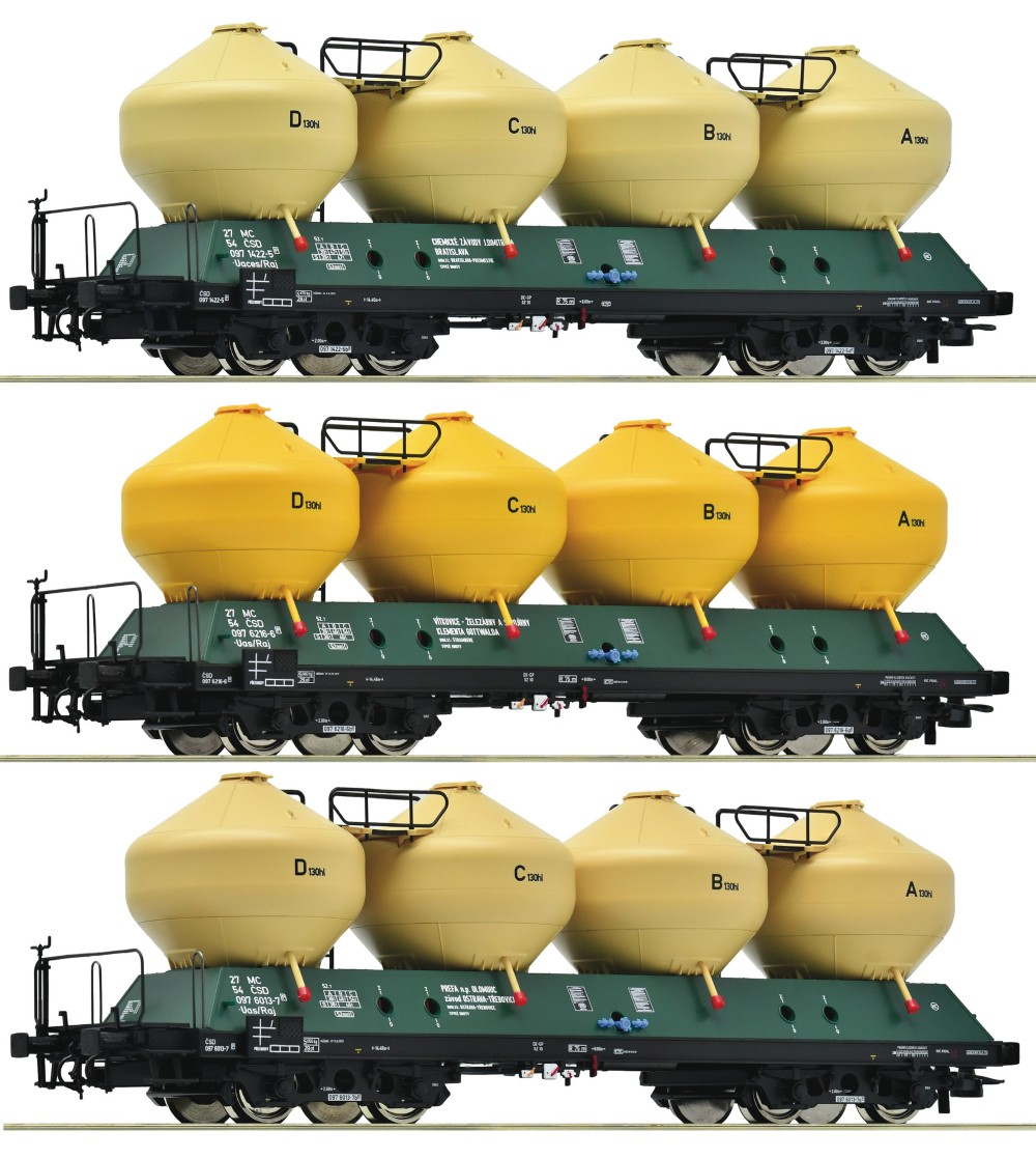 ROCO 6600177 3 darabos silókocsi készlet ČSD H0