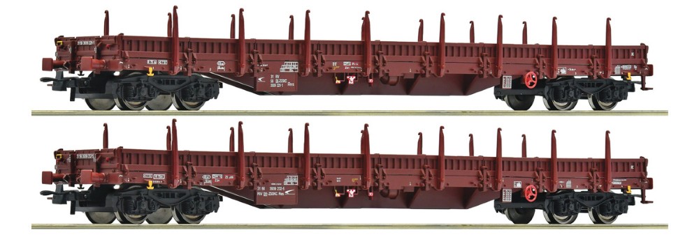 ROCO 6600186 két rakoncás kocsiból álló készlet Res ZSSK Cargo H0
