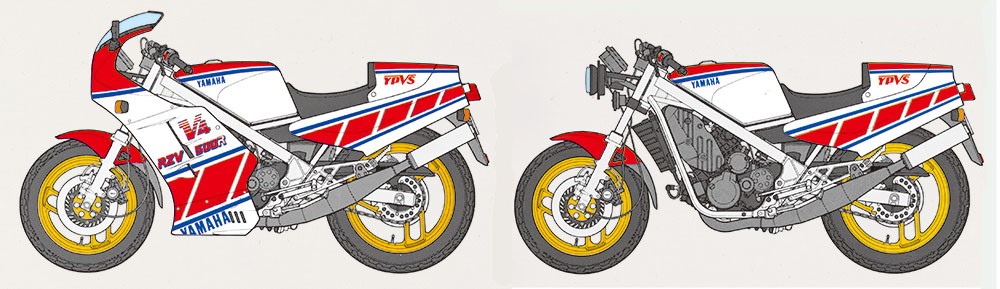 Podvozok a detaily kapotáže Yamaha RZV500R