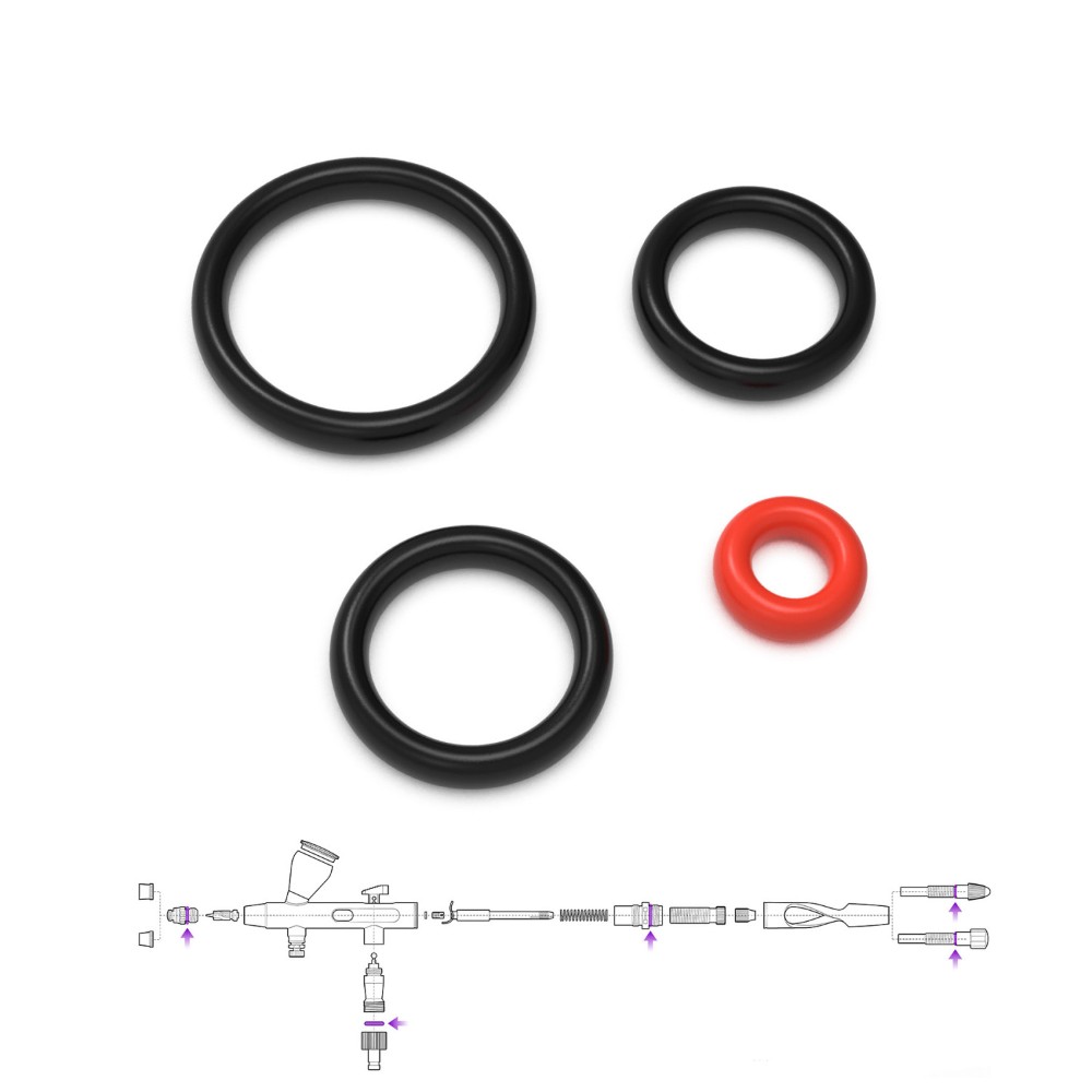 Mobius Airbrush fekete O-gyűrűk – 1. kép