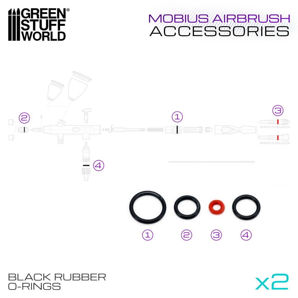 Mobius Airbrush fekete O-gyűrűk – 2. kép